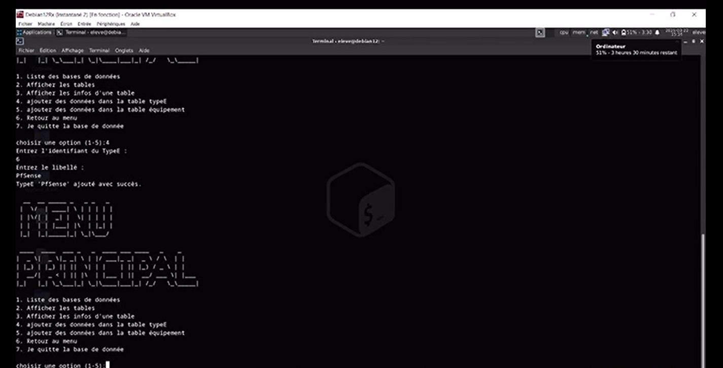 Ajout de Pfsense dans la table TypeE