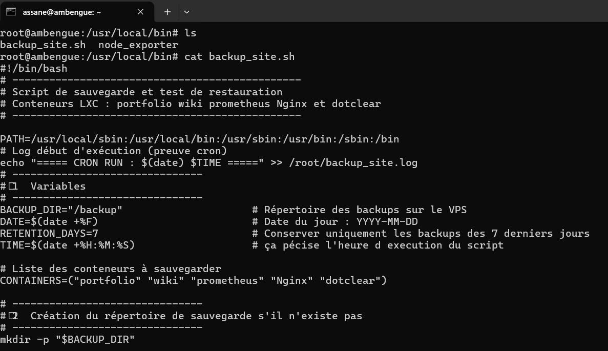 Script de sauvegarde