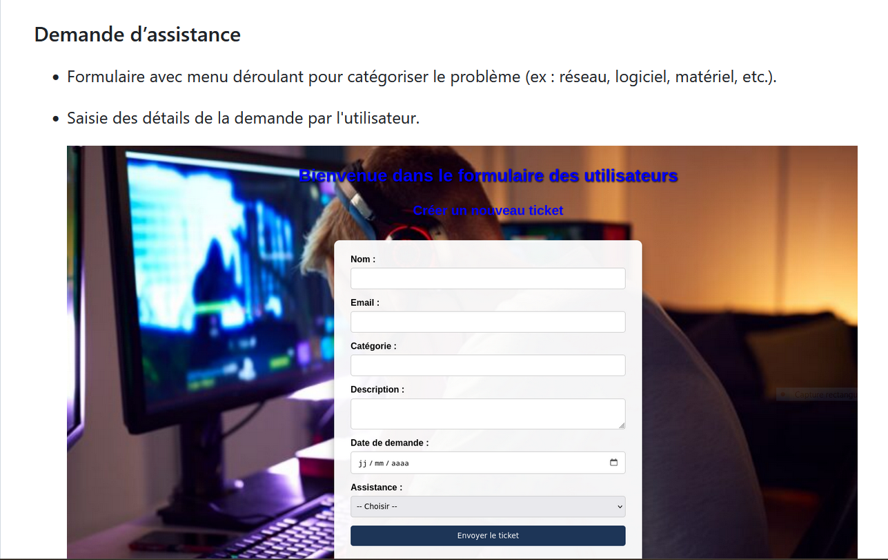 Demande d’assistance