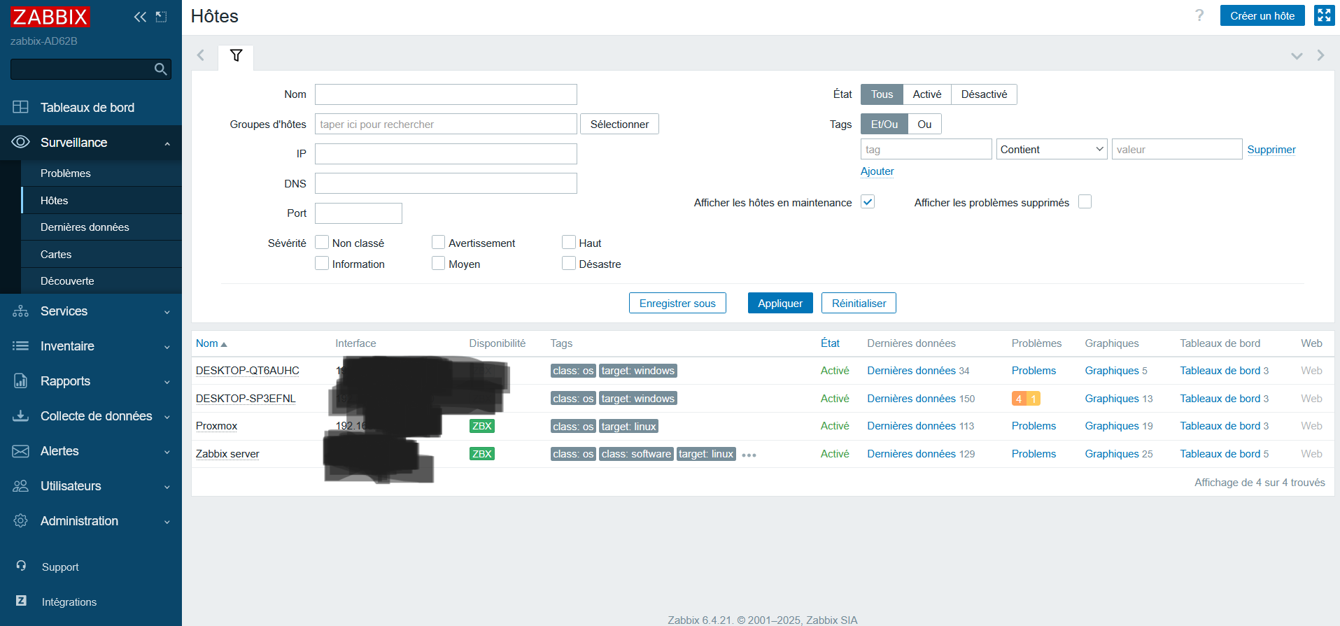 Mise en supervision de quelques poste de l'entreprise