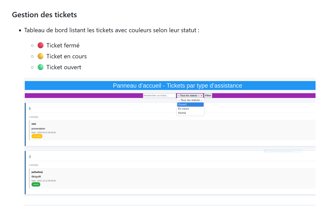 Gestion des tickets
