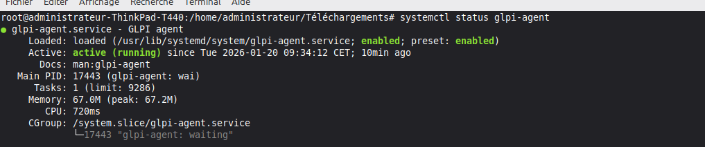 Agent Glpi fonctionnel