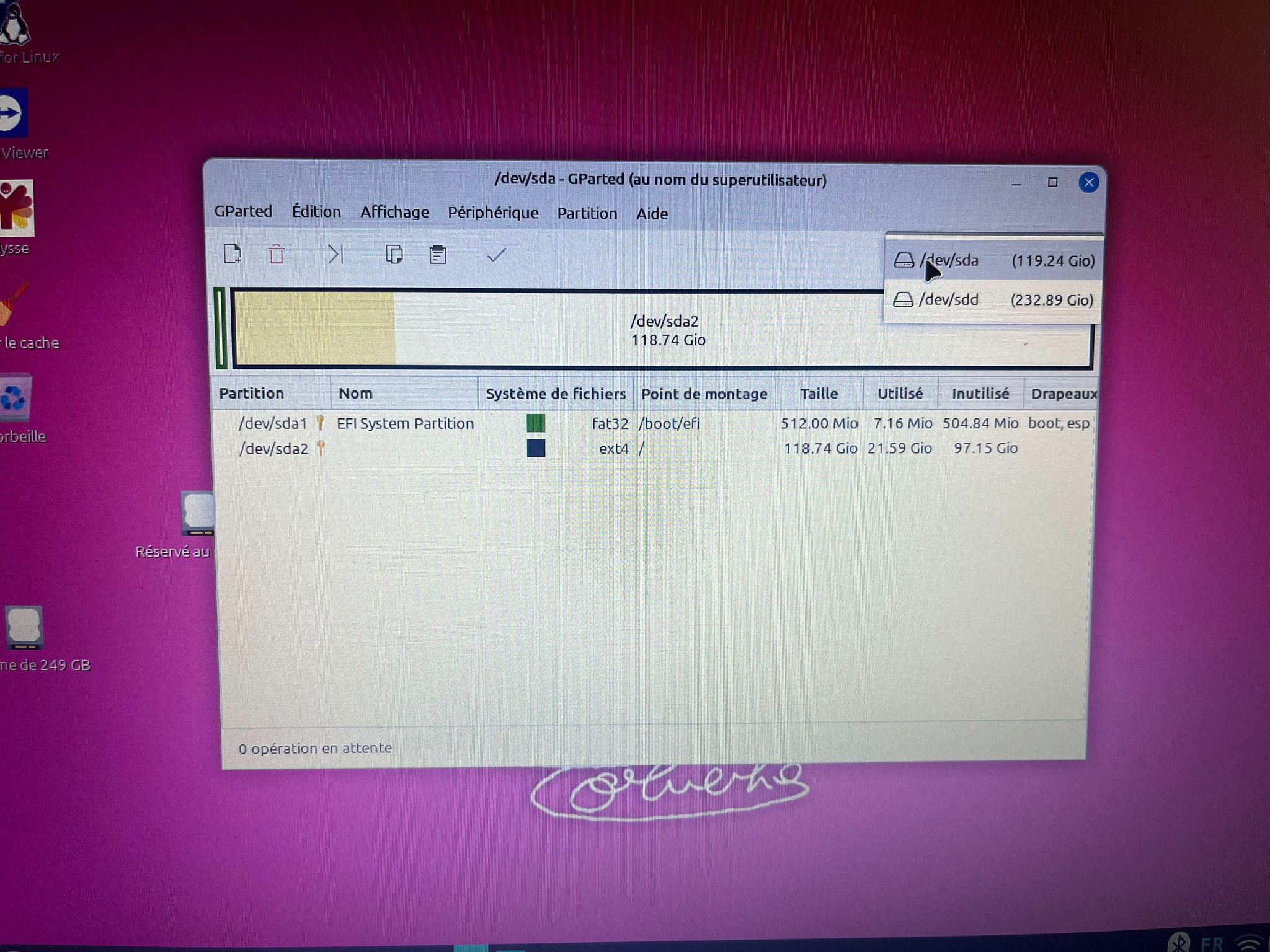 Installation de Gparted