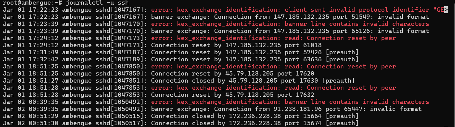 Logs d’attaque SSH