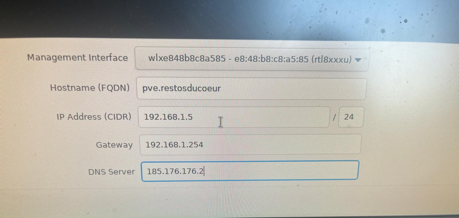 Installation de Proxmox
