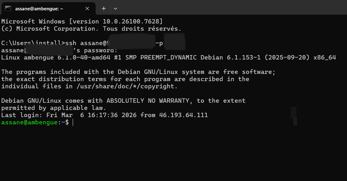 Accés distant par une connexion SSH 