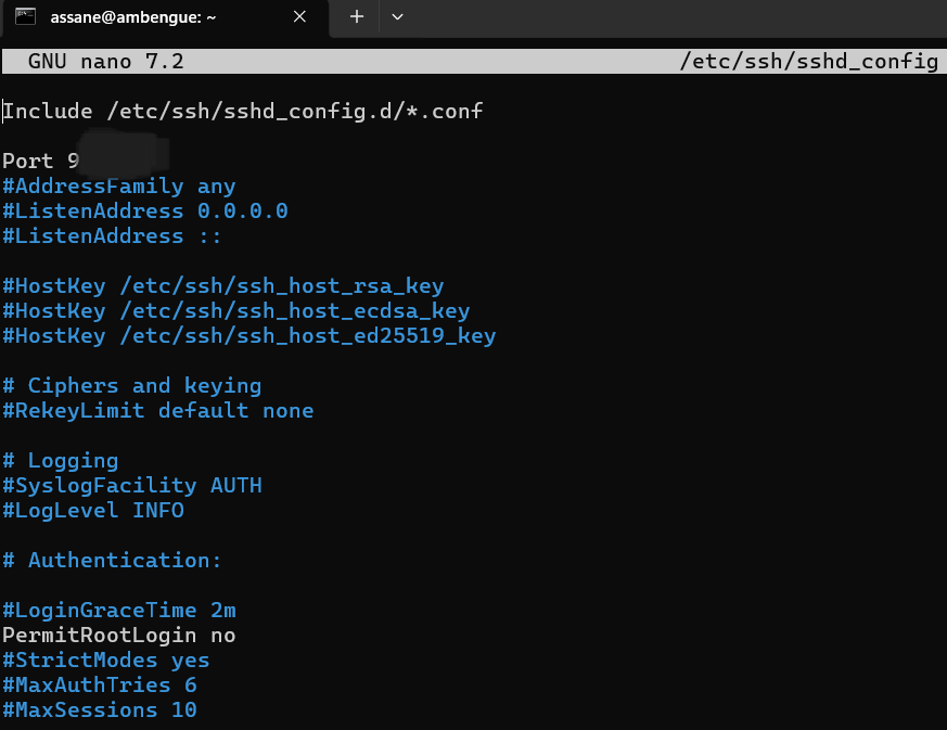 Changement du port SSH et désactivation de la connexion SSH root